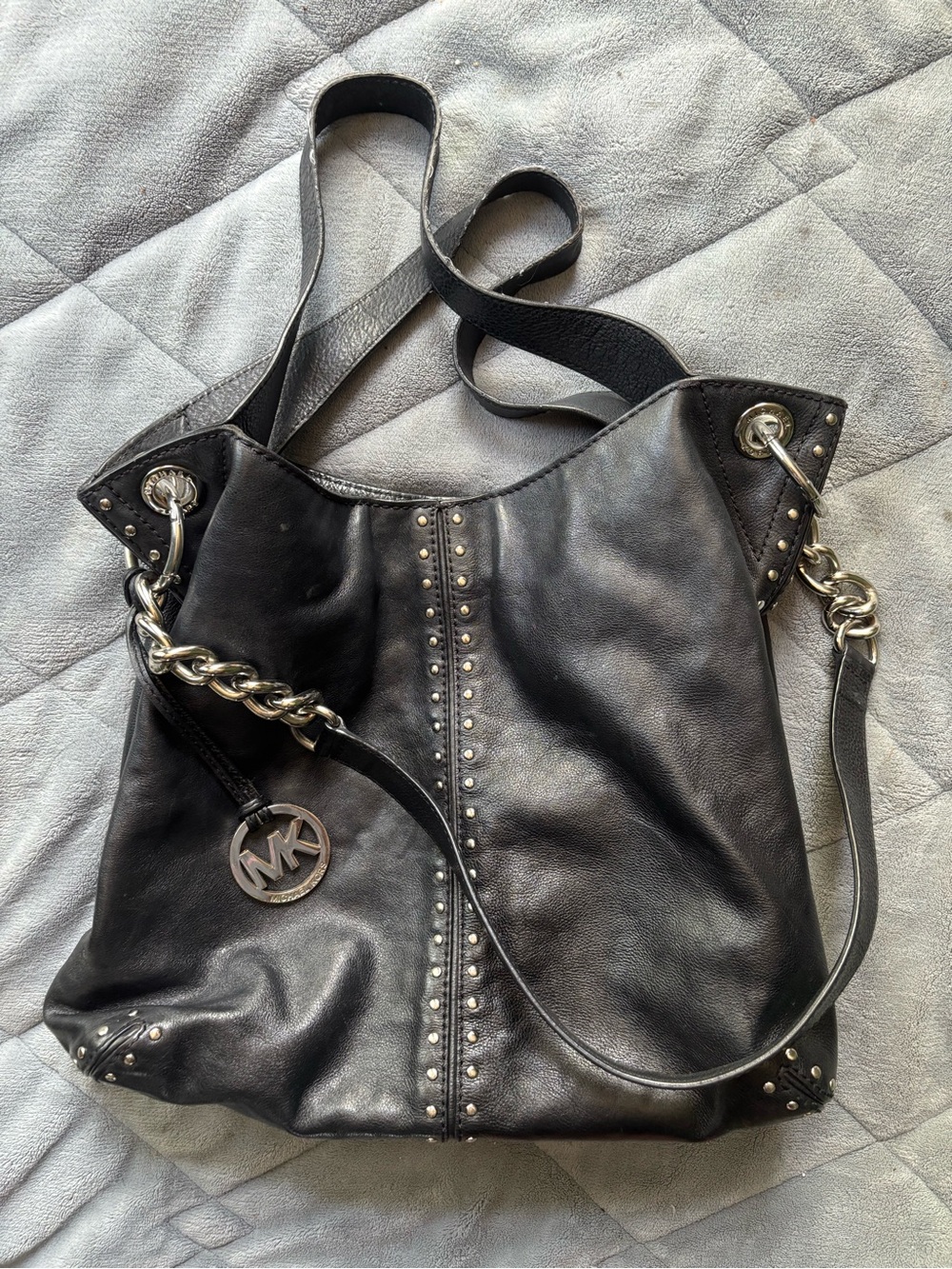 Micheal Kors Black Leather Studded Purse